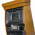 ATM cabinet in woodframe